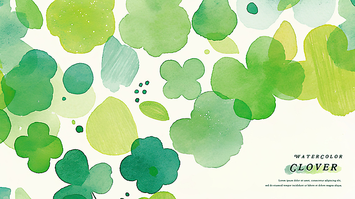 PSD 일러스트 수채화 사람없음 초록색 클로버 국내일러스트 컬러 파일형식