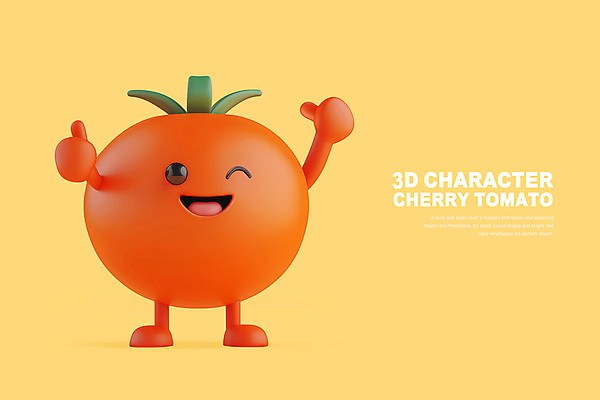 PSD 편집이미지 방울토마토 3D캐릭터 의인화 윙크 미소 사람없음 빨간색 손들기 귀여움 즐거움 따봉 편집3D 캐릭터 감정 컬러 컨셉 토마토 모션 표정 3D 최고 파일형식