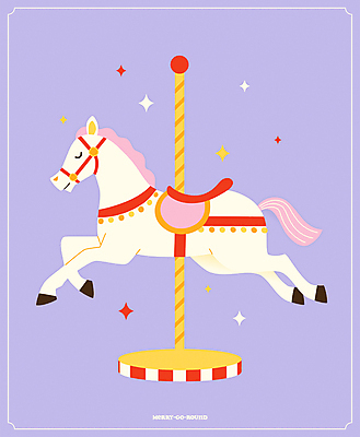 일러스트 사람없음 반짝임 보라색 축제 놀이공원 빈티지 오브젝트 회전목마 국내일러스트 AI파일 컬러 컨셉 모션 테마파크 놀이기구 파일형식 벡터