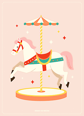 분홍색 일러스트 사람없음 반짝임 축제 놀이공원 빈티지 오브젝트 회전목마 국내일러스트 AI파일 컬러 컨셉 모션 테마파크 놀이기구 파일형식 벡터