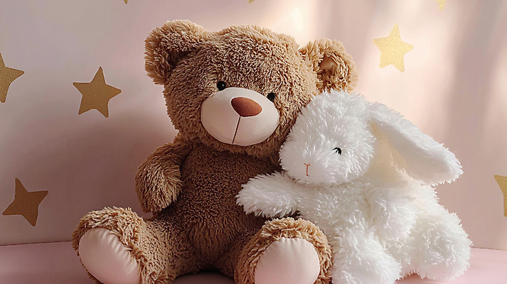 JPG 편집이미지 별 벽지 실내 사람없음 귀여움 기댐 곰인형 포근함 오브젝트 부드러움 토끼인형 편집실사 AI포토 AI콘텐츠 자연요소 인형 컨셉 모션 내부 토끼 감각 CG 파일형식