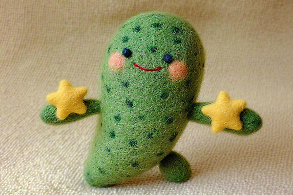 JPG 편집이미지 별 인형 채소 오이 요정 미소 들기 사람없음 편식 편집실사 양모펠트 AI포토 AI콘텐츠 자연요소 모션 표정 CG 양모 식생활 펠트 파일형식