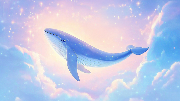 JPG 구름 일러스트 상상 밤하늘 하늘 동화 사람없음 반짝임 판타지 비행 신비 고래 그림 몽환 국내일러스트 AI일러스트 AI콘텐츠 자연요소 컨셉 포유류 모션 수중동물 야간 파일형식