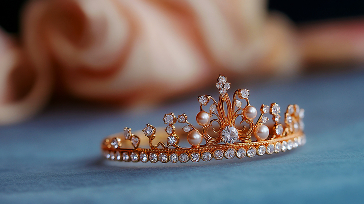 JPG 편집이미지 왕관 사람없음 장식 빛 화려 황금 클래식 고급 우아함 진주 다이아몬드 편집실사 AI포토 AI콘텐츠 컨셉 보석 CG 파일형식