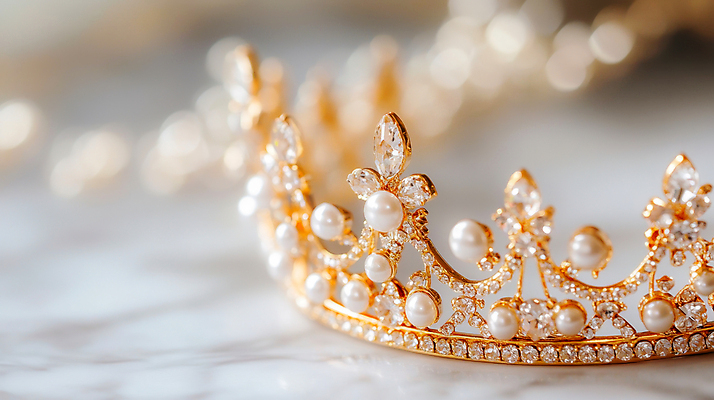 JPG 편집이미지 왕관 사람없음 장식 빛 화려 황금 클래식 고급 우아함 진주 대리석 다이아몬드 편집실사 AI포토 AI콘텐츠 컨셉 재료 보석 CG 파일형식