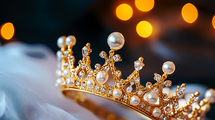 JPG 편집이미지 왕관 사람없음 장식 빛 화려 황금 클래식 고급 우아함 보케 진주 다이아몬드 편집실사 AI포토 AI콘텐츠 컨셉 보석 CG 파일형식