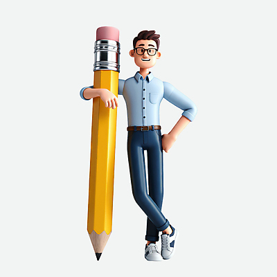 전신 PSD 편집이미지 교육 남자 허리손 셔츠 한명 3D 교사 기댐 다리꼬기 큼 지우개연필 안경낌 편집3D 직업 1 안경 포즈 상의 모션 사람 연필 크기 디지털합성 파일형식