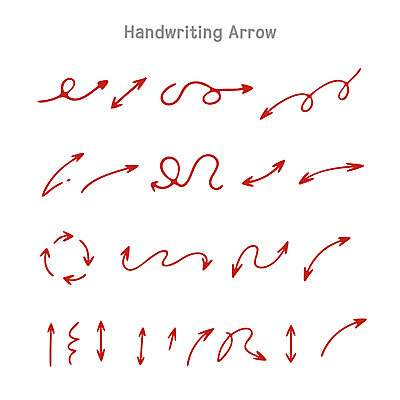 화살표 곡선 일러스트 사람없음 빨간색 세트 손그림 엘리먼트 국내일러스트 AI파일 선 컬러 파일형식 벡터