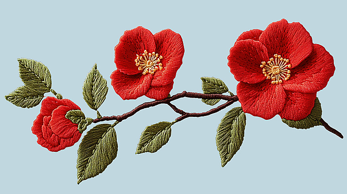 PSD 편집이미지 잎 사람없음 나뭇가지 겨울꽃 자수 동백 와펜 이미지편집 편집실사 나무 식물 꽃 겨울 CG 파일형식