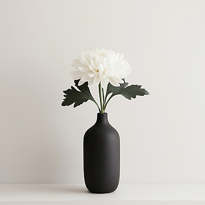 JPG 편집이미지 잎 한송이 국화 사람없음 꽃병 흰색 애도 위로 장례식 추모 편집실사 AI포토 AI콘텐츠 식물 1 꽃 컬러 CG 송이 파일형식