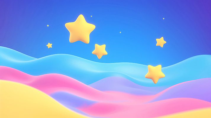 JPG 별 일러스트 밤하늘 사람없음 컬러풀 꿈 언덕 입체 몽환 국내일러스트 AI일러스트 AI콘텐츠 자연요소 컬러 컨셉 하늘 야간 파일형식