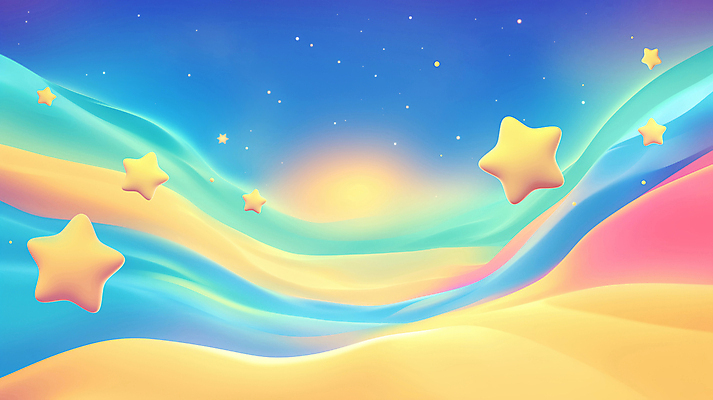 JPG 별 일러스트 밤하늘 사람없음 컬러풀 태양 노을 주황색 언덕 입체 몽환 국내일러스트 AI일러스트 AI콘텐츠 자연요소 컬러 컨셉 하늘 야간 파일형식