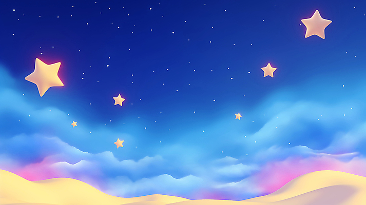 JPG 구름 별 일러스트 밤하늘 사람없음 컬러풀 언덕 입체 몽환 국내일러스트 AI일러스트 AI콘텐츠 자연요소 컬러 컨셉 하늘 야간 파일형식