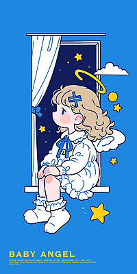 구름 응시 여자 별 어린이 일러스트 밤하늘 한명 앉기 소녀 파란색 귀여움 커튼 창가 순수 천사날개 소녀한명만 국내일러스트 천사링 AI파일 자연요소 1 시선 컬러 컨셉 날개 창문 모션 하늘 천사 사람 야간 여자한명만 소녀만 파일형식 벡터