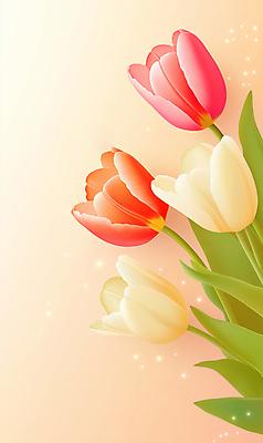 JPG 편집이미지 여러송이 따뜻함 사람없음 반짝임 봄 튤립 화사함 감성 강렬 편집실사 AI포토 AI콘텐츠 계절 꽃 다수 컨셉 모션 CG 파일형식