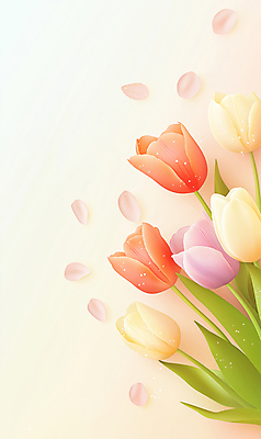 JPG 편집이미지 꽃잎 여러송이 따뜻함 사람없음 봄 튤립 이슬 화사함 감성 생동감 편집실사 AI포토 AI콘텐츠 계절 꽃 다수 컨셉 CG 파일형식