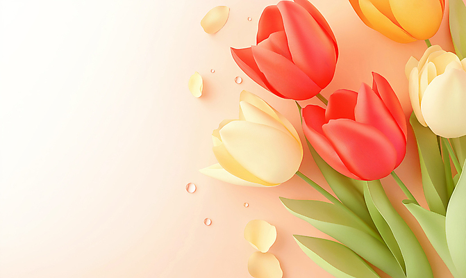 JPG 편집이미지 꽃잎 여러송이 따뜻함 사람없음 빨간색 봄 튤립 물방울 화사함 감성 편집실사 AI포토 AI콘텐츠 계절 꽃 컬러 다수 컨셉 CG 파일형식