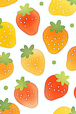 JPG 잎 패턴 일러스트 딸기 따뜻함 사람없음 빨간색 귀여움 봄 국내일러스트 AI일러스트 AI콘텐츠 식물 계절 컬러 컨셉 무늬 과일 파일형식