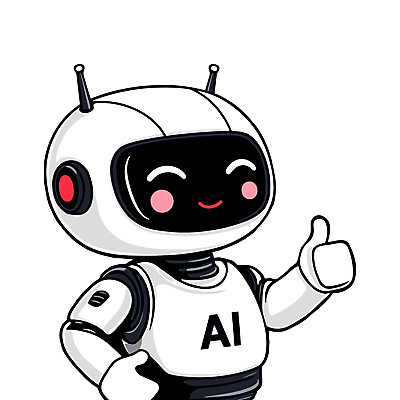 캐릭터 과학 일러스트 미소 웃음 사람없음 과학기술 로봇 따봉 AI_인공지능 일러캐릭터 AI파일 기술 표정 최고 파일형식 벡터