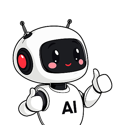 캐릭터 과학 일러스트 미소 웃음 사람없음 과학기술 로봇 따봉 AI_인공지능 일러캐릭터 AI파일 기술 표정 최고 파일형식 벡터