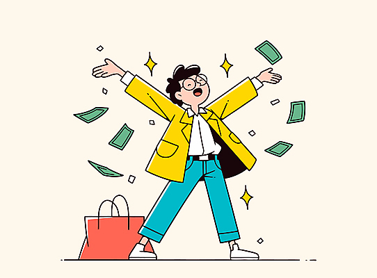 전신 남자 행복 지폐 일러스트 성공 한명 성인 반짝임 만세 부자 뿌리기 성인남자한명만 안경낌 흩날리기 국내일러스트 AI파일 1 감정 안경 컨셉 돈 모션 사람 남자한명만 성인남자만 파일형식 벡터