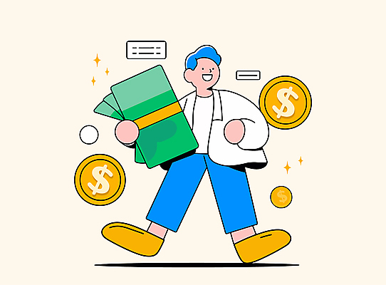 전신 남자 행복 지폐 일러스트 성공 한명 들기 성인 반짝임 동전 부자 돈다발 성인남자한명만 국내일러스트 AI파일 1 감정 컨셉 돈 모션 사람 남자한명만 성인남자만 파일형식 벡터