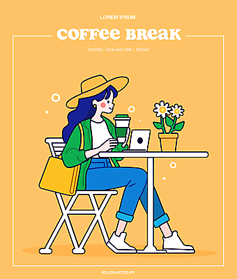 전신 여자 꽃 화분 여유 커피 의자 가방 일러스트 탁자 티타임 휴식 한명 들기 앉기 성인 일상 노트북 노란색 카페 편안함 테이크아웃 챙모자 성인여자한명만 국내일러스트 AI파일 식물 모자_잡화 1 잡화 감정 음료 컬러 가구 컨셉 모션 사람 라이프 전자제품 상점 감각 여자한명만 성인여자만 파일형식 벡터