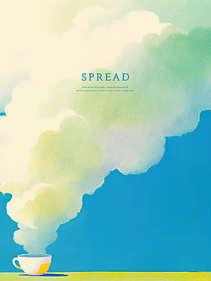 PSD 하늘색 일러스트 사람없음 컵 연기 수증기 찻잔 확산 국내일러스트 식기 잔 파란색 파일형식