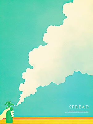 PSD 손 일러스트 신체부위 잡기 연기 뿌리기 민트색 확산 국내일러스트 컬러 모션 사람 파일형식