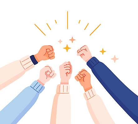 손 일러스트 함께함 신체부위 반짝임 손들기 파이팅 주먹 우정 팔 국내일러스트 AI파일 컨셉 모션 사람 친구 파일형식 벡터