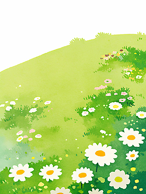 JPG 꽃밭 일러스트 자연 풍경 잔디 사람없음 연두색 봄 감성 꽃길 싱그러움 국내일러스트 AI일러스트 AI콘텐츠 식물 계절 꽃 길 컨셉 초록색 생태계 파일형식