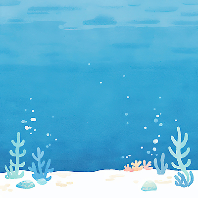 JPG 바다 하늘색 일러스트 자연 수채화 풍경 사람없음 바닷속 거품 돌_바위 해초 산호 감성 미역 국내일러스트 AI일러스트 AI콘텐츠 컨셉 파란색 수중 해조류 자포동물 생태계 파일형식