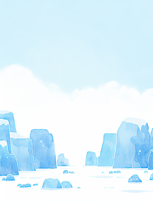 JPG 구름 하늘색 일러스트 자연 하늘 풍경 사람없음 얼음 극지방 빙하 감성 국내일러스트 AI일러스트 AI콘텐츠 자연요소 컨셉 파란색 생태계 지역 파일형식