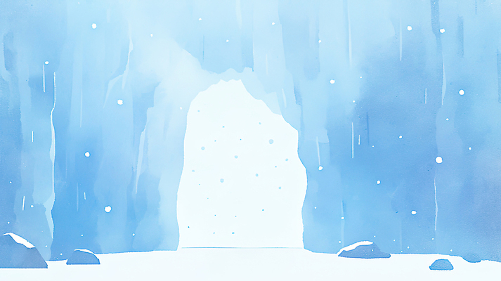 JPG 하늘색 일러스트 자연 풍경 사람없음 얼음 눈 동굴 극지방 빙하 감성 국내일러스트 AI일러스트 AI콘텐츠 자연요소 컨셉 날씨 파란색 생태계 지역 파일형식