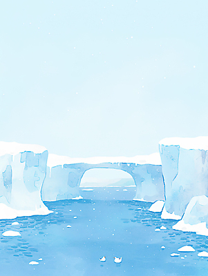 JPG 바다 하늘색 일러스트 자연 조류 하늘 풍경 사람없음 얼음 절벽 극지방 빙하 감성 국내일러스트 AI일러스트 AI콘텐츠 자연요소 동물 컨셉 파란색 생태계 지역 파일형식