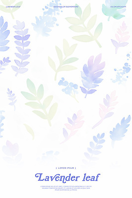 PSD 잎 일러스트 수채화 사람없음 보라색 번짐 라벤더 플라워패턴 미니멀 국내일러스트 식물 꽃 컬러 패턴 허브 파일형식 효과