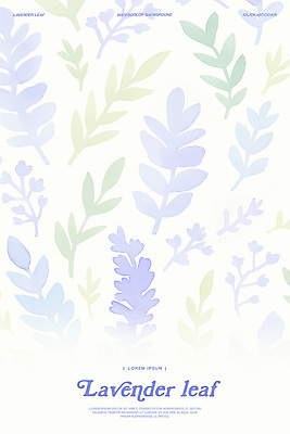 PSD 잎 일러스트 수채화 사람없음 보라색 번짐 라벤더 플라워패턴 미니멀 국내일러스트 식물 꽃 컬러 패턴 허브 파일형식 효과