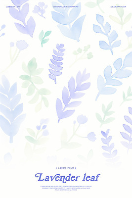 PSD 잎 일러스트 수채화 사람없음 보라색 번짐 라벤더 플라워패턴 미니멀 국내일러스트 식물 꽃 컬러 패턴 허브 파일형식 효과