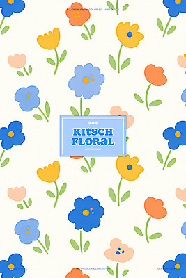 PSD 꽃 백그라운드 일러스트 수채화 사람없음 귀여움 플라워패턴 미니멀 키치 국내일러스트 식물 컨셉 패턴 파일형식