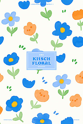 PSD 꽃 백그라운드 일러스트 수채화 사람없음 귀여움 플라워패턴 미니멀 키치 국내일러스트 식물 컨셉 패턴 파일형식
