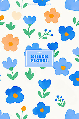 PSD 꽃 백그라운드 일러스트 수채화 사람없음 귀여움 플라워패턴 미니멀 키치 국내일러스트 식물 컨셉 패턴 파일형식