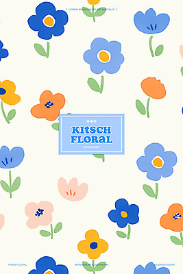 PSD 꽃 백그라운드 일러스트 수채화 사람없음 귀여움 플라워패턴 미니멀 키치 국내일러스트 식물 컨셉 패턴 파일형식