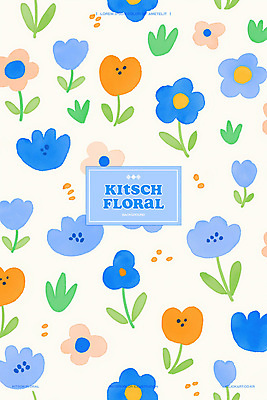 PSD 꽃 백그라운드 일러스트 수채화 사람없음 귀여움 플라워패턴 미니멀 키치 국내일러스트 식물 컨셉 패턴 파일형식