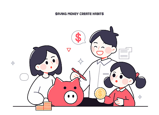 여자 교육 남자 어린이 말풍선 일러스트 들기 소녀 상반신 성인 세명 반짝임 펜 달러 저축 돼지저금통 습관 동전탑 부녀 국내일러스트 AI파일 딸 돈 가족 모션 사람 금융 필기구 쌓기 동전 저금통 아빠 파일형식 벡터