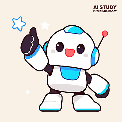 교육 일러스트 미래 미소 사람없음 발전 로봇 따봉 첨단 AI_인공지능 일러캐릭터 AI파일 캐릭터 컨셉 표정 최고 파일형식 벡터