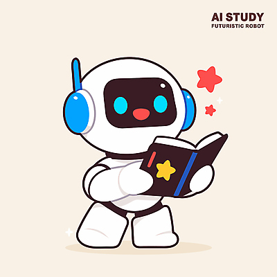 교육 별 일러스트 미래 미소 들기 사람없음 책 발전 로봇 첨단 AI_인공지능 일러캐릭터 AI파일 자연요소 캐릭터 컨셉 모션 표정 파일형식 벡터