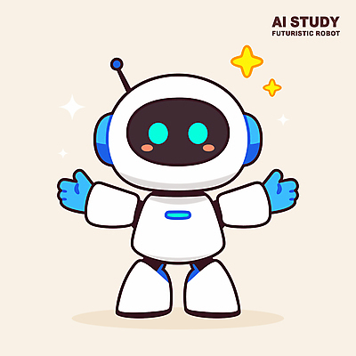 교육 일러스트 팔벌리기 미래 사람없음 반짝임 발전 로봇 첨단 AI_인공지능 일러캐릭터 AI파일 캐릭터 컨셉 모션 파일형식 벡터