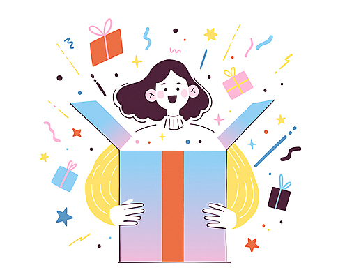 여자 행복 일러스트 폭죽 한명 웃음 들기 이벤트 상반신 성인 선물상자 쇼핑 오픈 즐거움 꽃가루 성인여자한명만 언박싱 국내일러스트 AI파일 1 감정 모션 표정 선물 사람 상자 가루 여자한명만 성인여자만 파일형식 벡터