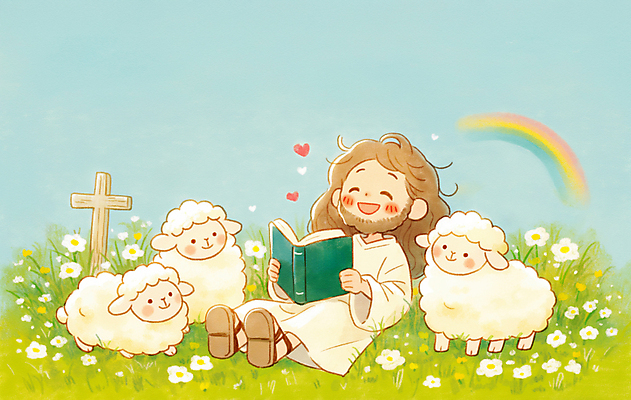 JPG 전신 구름 남자 기독교 나비 십자가 무지개 꽃밭 일러스트 하늘 한명 들기 잔디 성인 눕기 성경 봄풍경 하트 양 예수 성인남자한명만 국내일러스트 AI일러스트 AI콘텐츠 자연요소 모양 식물 1 꽃 종교 곤충 종교용품 포유류 모션 사람 풍경 봄 신_종교 남자한명만 성인남자만 파일형식