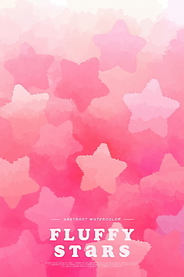 PSD 별 분홍색 백그라운드 일러스트 수채화 사람없음 키치 국내일러스트 자연요소 컬러 컨셉 파일형식